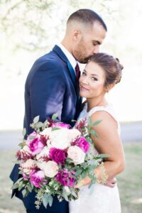 Bridal bouquet, bride and groom, Dayton Ohio wedding florist 