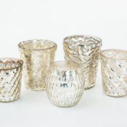 Mixed Silver Mercury Glass Votives