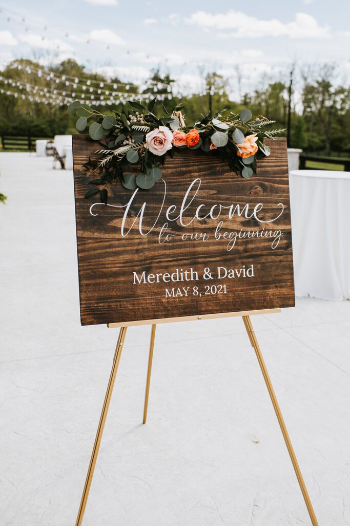 Welcome Sign with Flowers